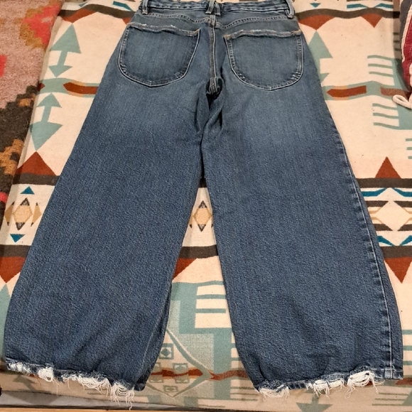 Good American Wide Leg Palazzo Crop Distressed Jeans 26/2 - Picture 5 of 7